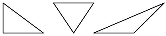 Alle trekantene har vinkelsum 180 grader.